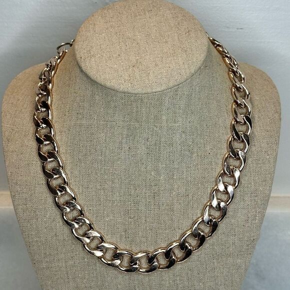ZARA Rose Gold Cuban Link Chain Necklace 22" - Picture 1 of 3